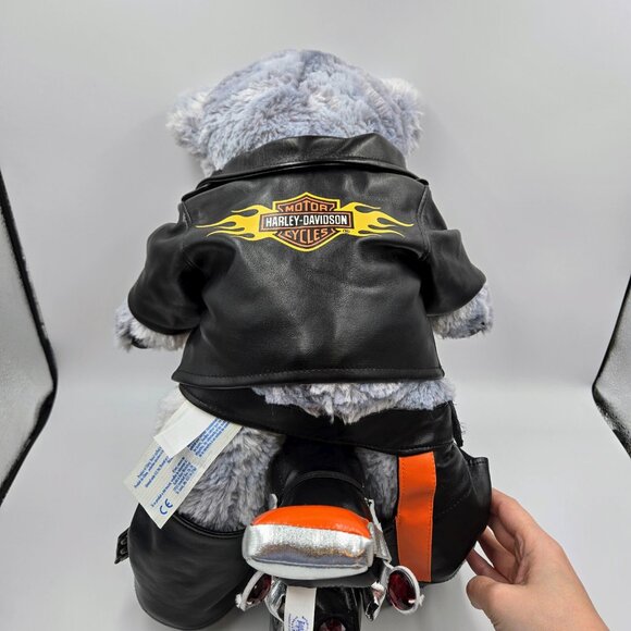 Harley Davidson Build-A-Bear Plush Bear Motorcycle Light Up Ears Jacket Chaps - Picture 7 of 15